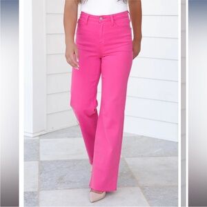 Judy Blue Hot Pink Wide Leg High Waisted Jeans – Size 11/30 (NWT)